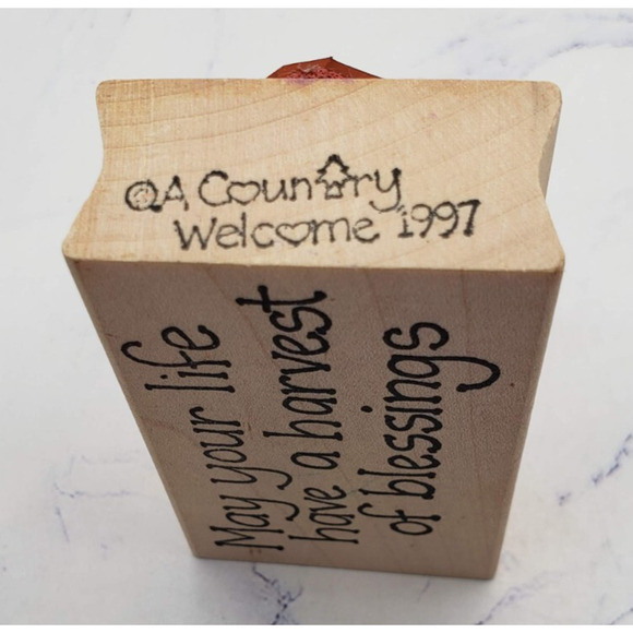 May Your Life Have a Harvest Of Blessings A Country Welcome Wood Mounted Stamp - Picture 3 of 7